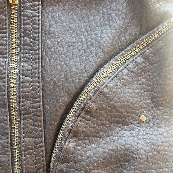 Under One Sky Brown Pebbled PU Faux Leather Boho Chic Hippie Saddle Bag Purse - Picture 4 of 7